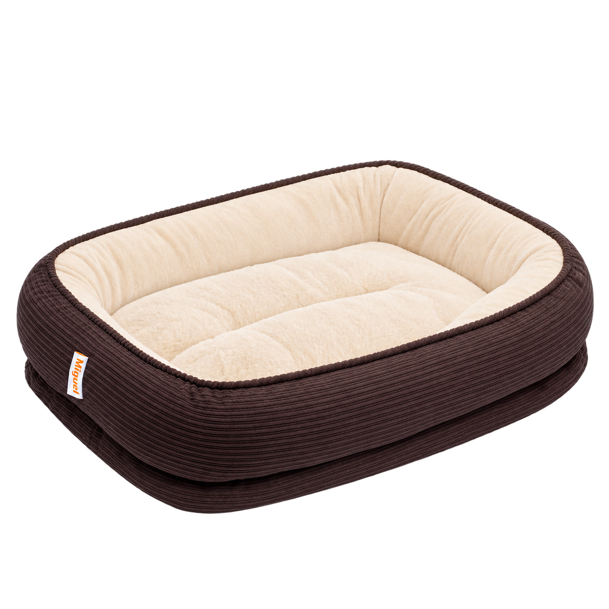 Miguel Small Orthopedic Memory Foam Dog & Cat Bed with Removable Washable Cover – Brown, 20 in – isolated product