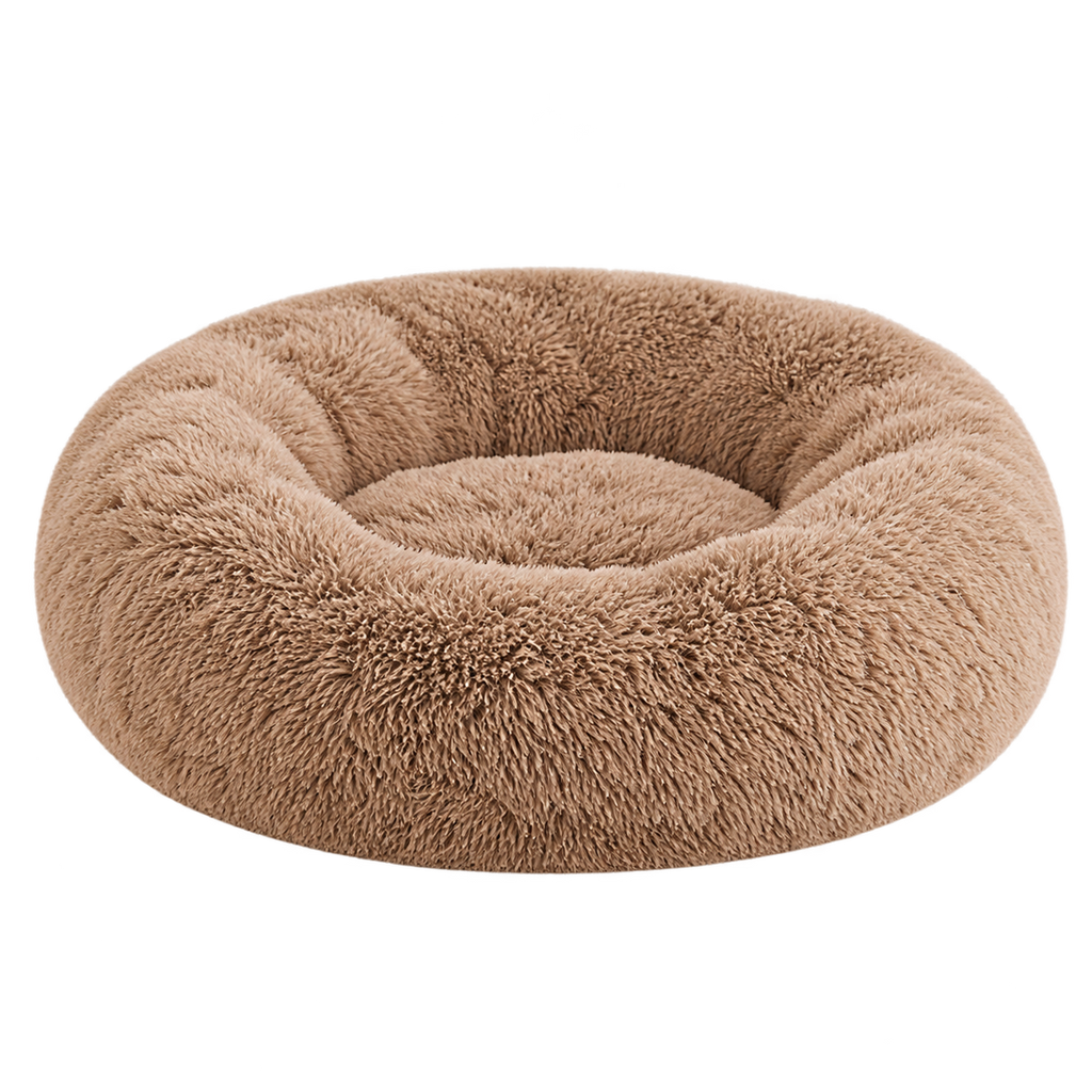 URGVANZ PET 34-Inch Fluffy Faux Fur Donut Dog Bed – Washable, Up to 80 lbs — Isolated product