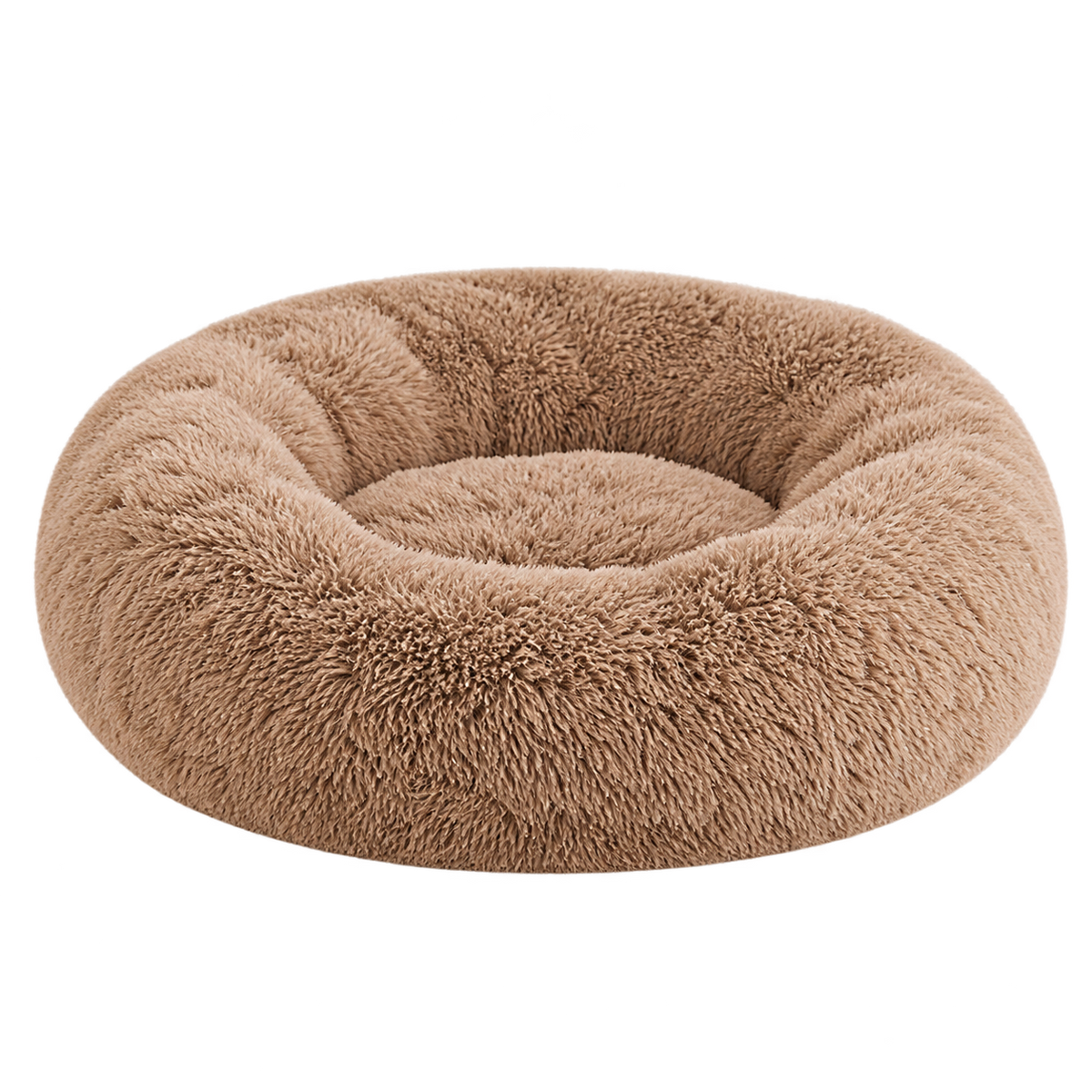 URGVANZ PET 34-Inch Fluffy Faux Fur Donut Dog Bed – Washable, Up to 80 lbs — Isolated product