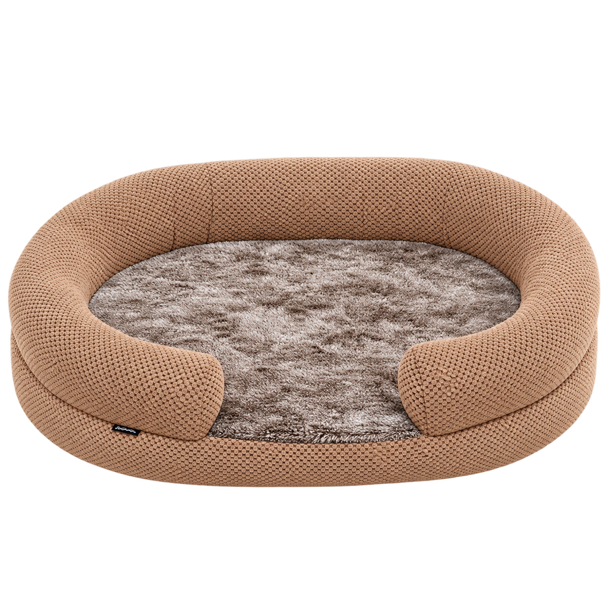 Small Round Memory Foam Dog & Cat Bed with Bolstered Sides & Removable Washable Cover — Isolated product