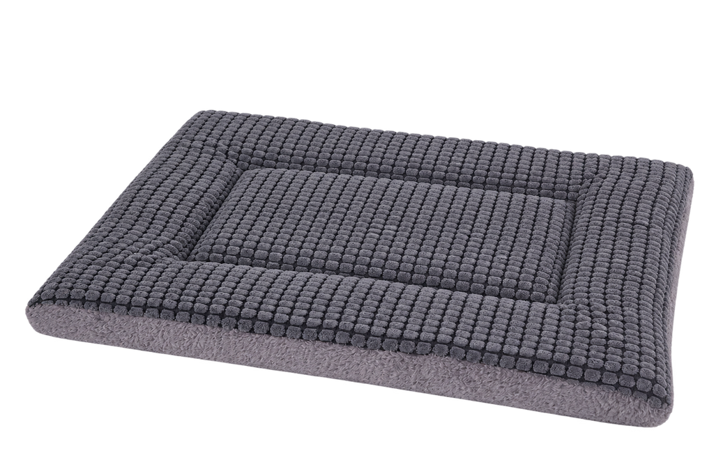 BVAGSS Reversible Memory Foam Dog Crate Mat – Washable, Light Grey — Isolated product