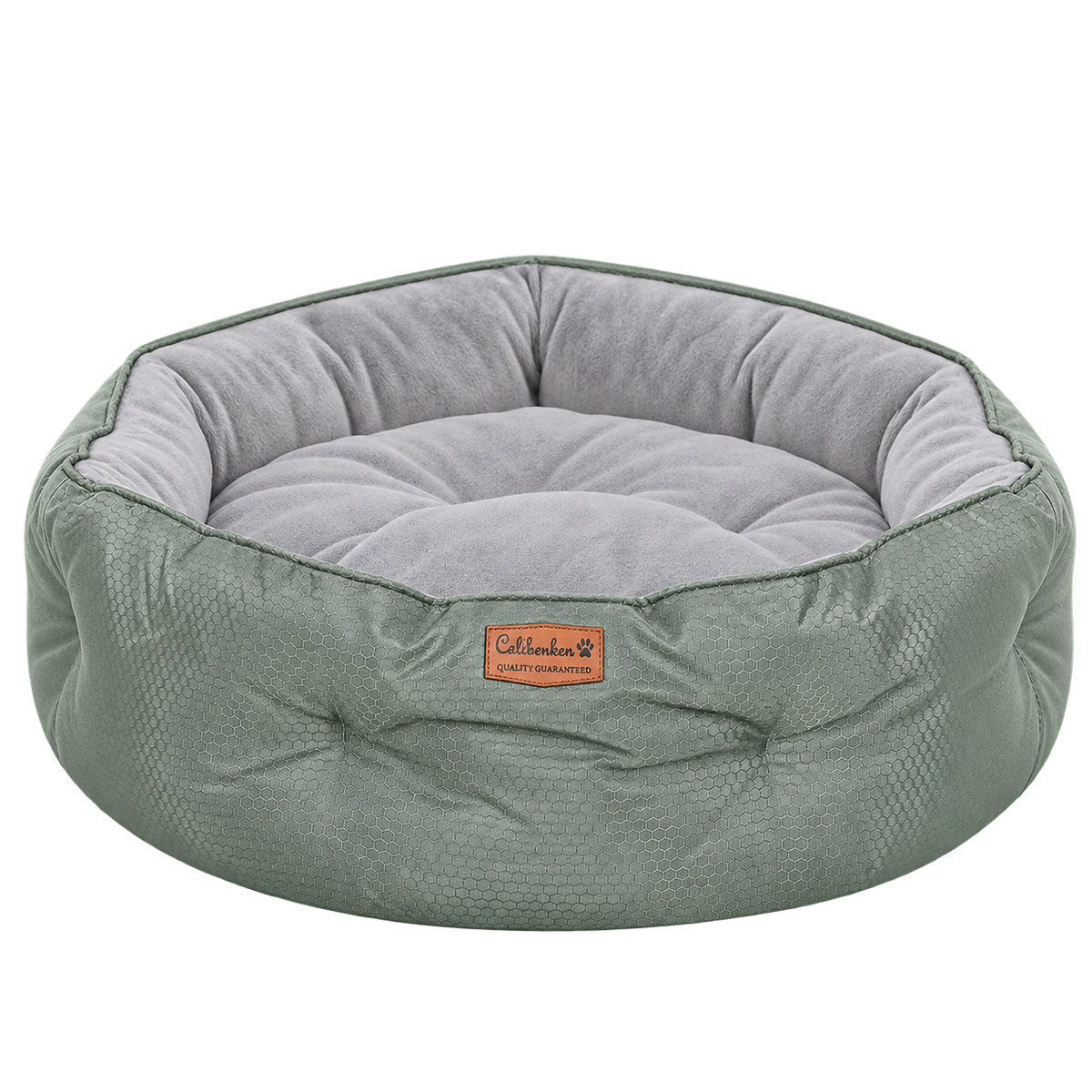 Dual-Sided Round Dog & Cat Bed with Non-Slip Base – Washable, Grey — Isolated product