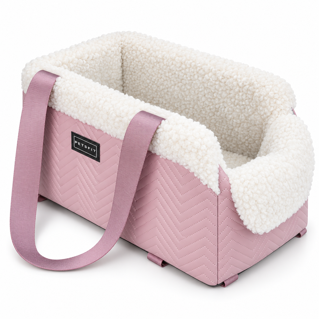 Pink PETSFIT console seat on a white background
