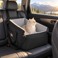 PetyKare black and grey pet car seat – lifestyle view