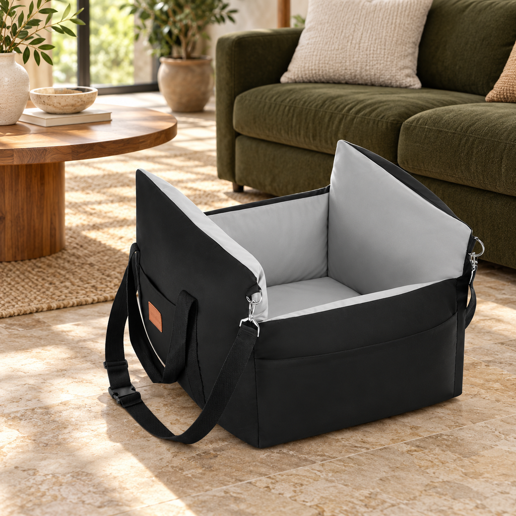 PetyKare black and grey pet car seat – empty product