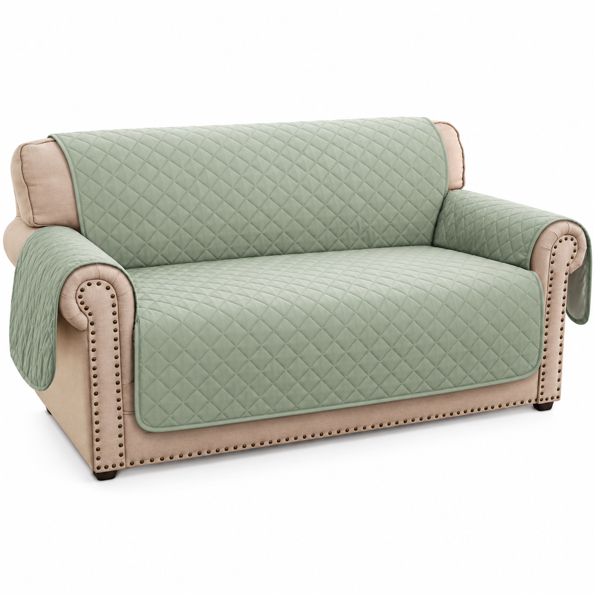 Turquoize Waterproof Loveseat Protector – Sage, 54 in – product view