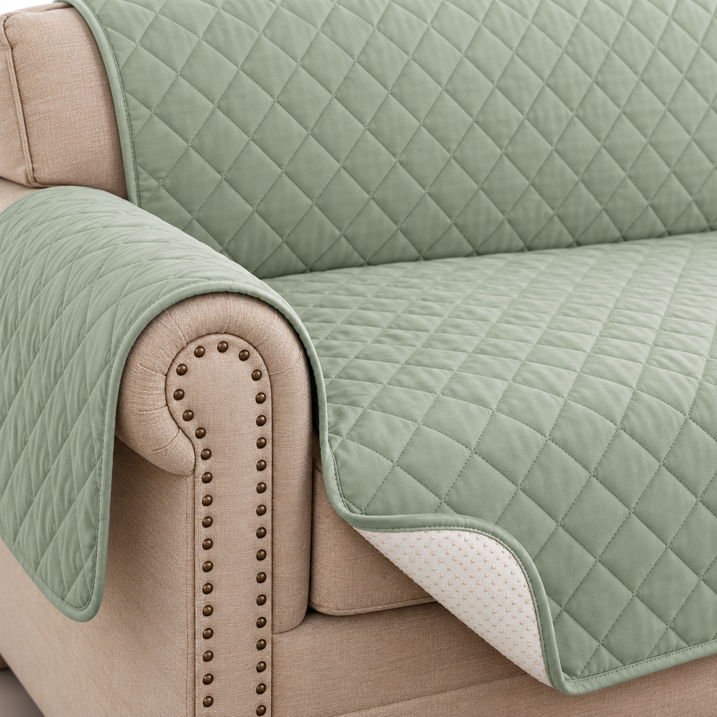 Turquoize Waterproof Loveseat Protector – Sage, 54 in – fabric detail