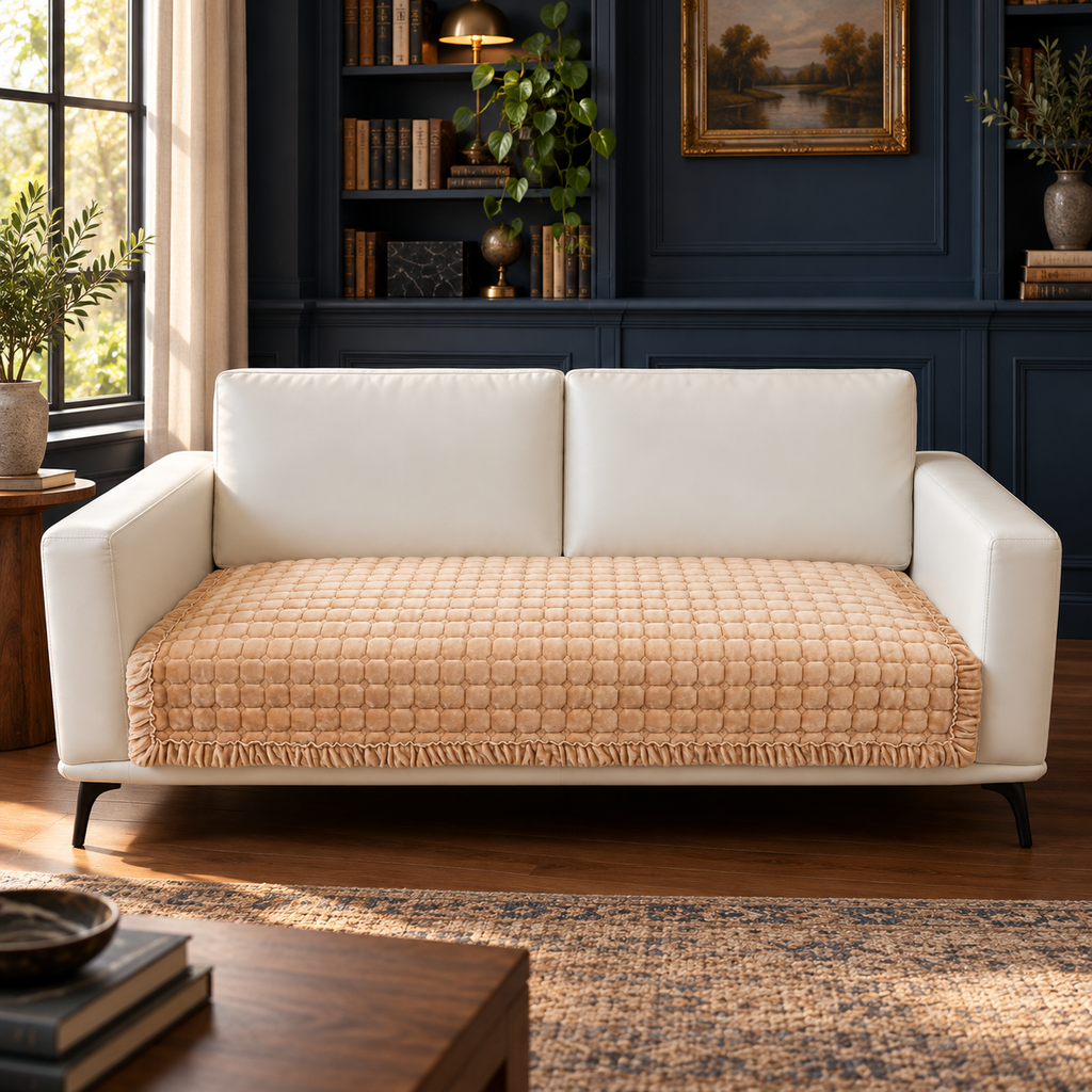 TAOMOCASTL Velvet Sofa Seat Cover – Beige, 36 × 51 in – living room