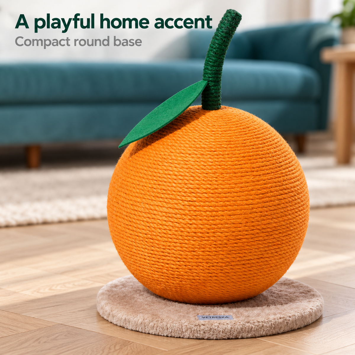 VETRESKA orange scratcher and round plush base