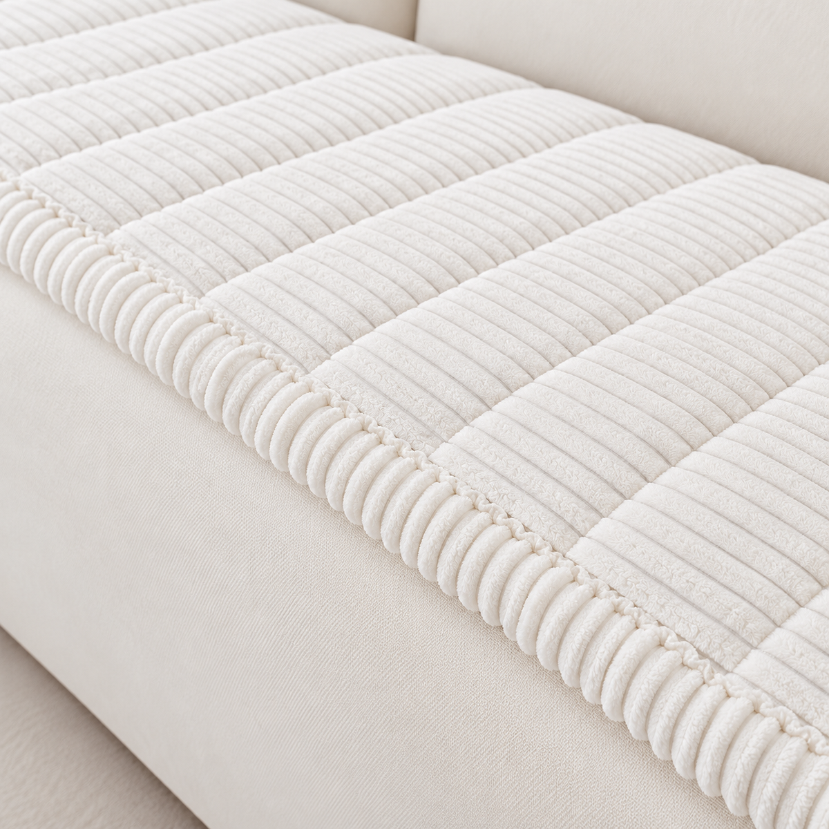 Awjcsv Fuzzy Sofa Seat Cover – White, 27.6 × 59 in — fabric detail