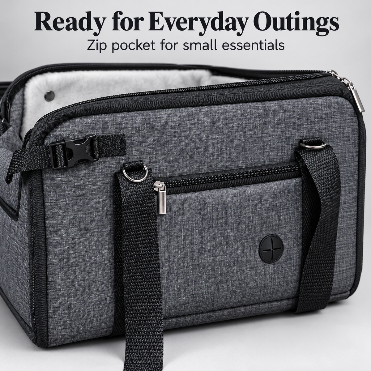 YUDODO zip pocket and carry strap detail